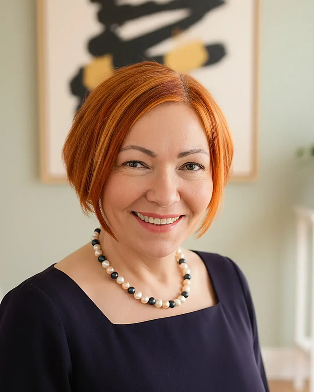 Portrait of Iwona Kaczmarzyk-Kozlowski in her office